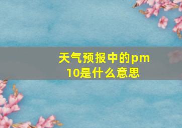 天气预报中的pm 10是什么意思